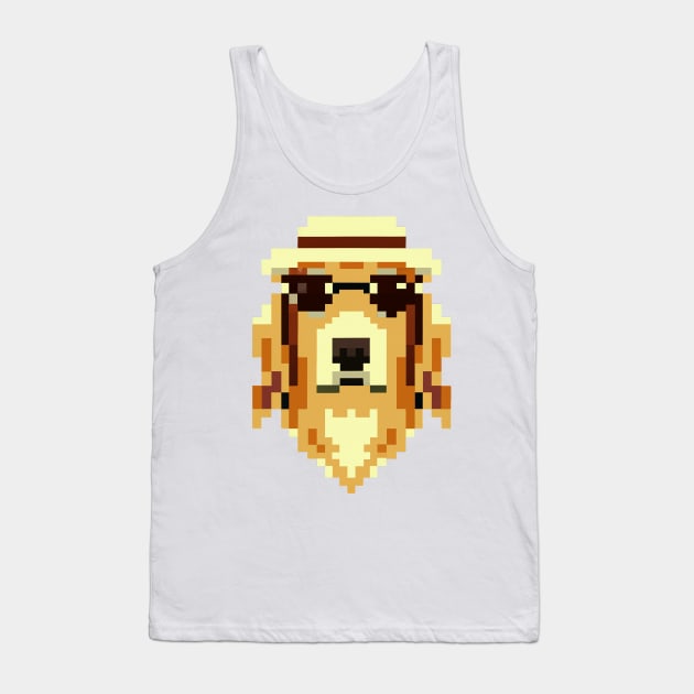 Golden Retriever Pixel Art Dog Lover Puppy Retro Tank Top by BetterManufaktur